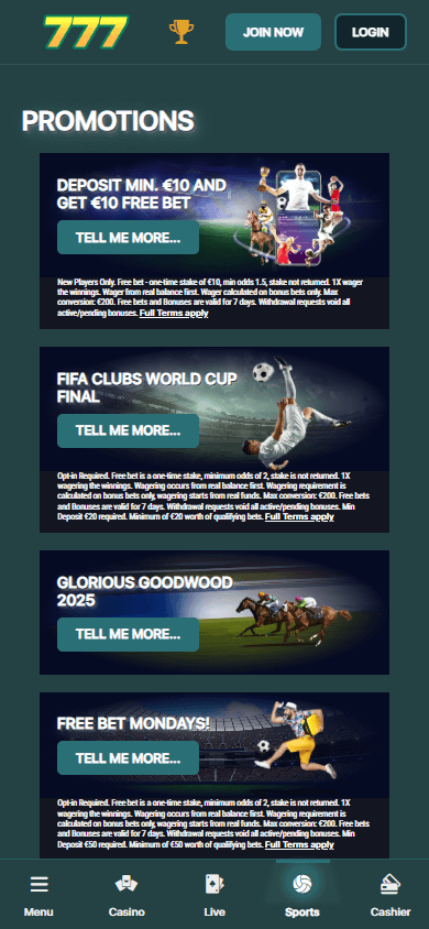 Imagem promocional do bónus de boas-vindas da 777Bet com destaque visual de casino